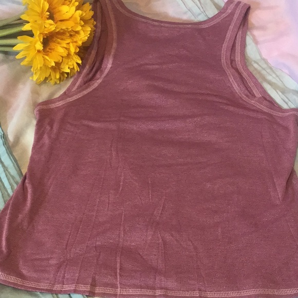 ❌DONATED❌Plum Purple Stay Positive Graphic Tank Top - Picture 6 of 8